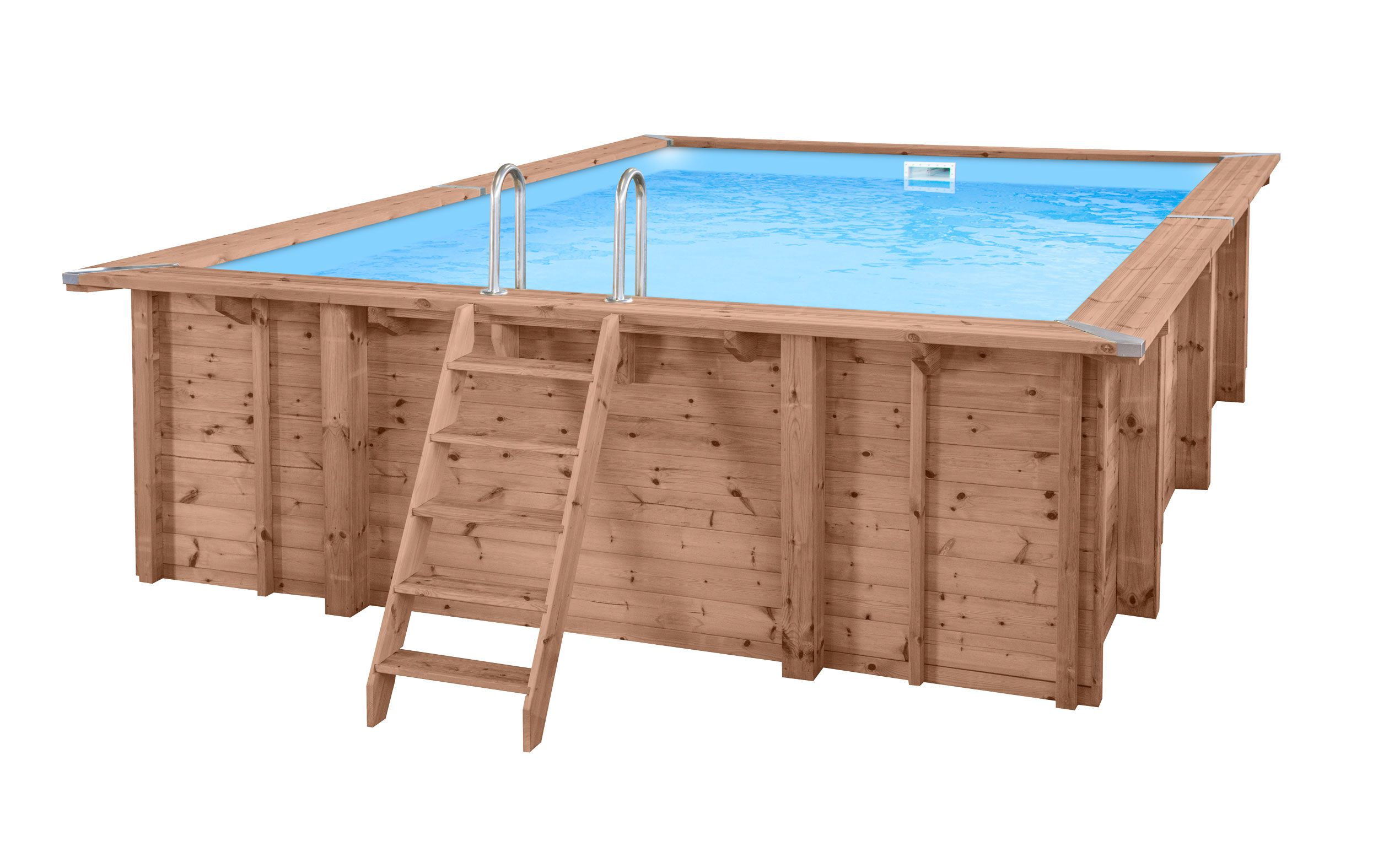 Piscina in legno Verano 08 - pino impregnato a pressione - misure (cm): 419 x 600 x 131 (l x p x h), incl.  pompa e filtro a sabbia