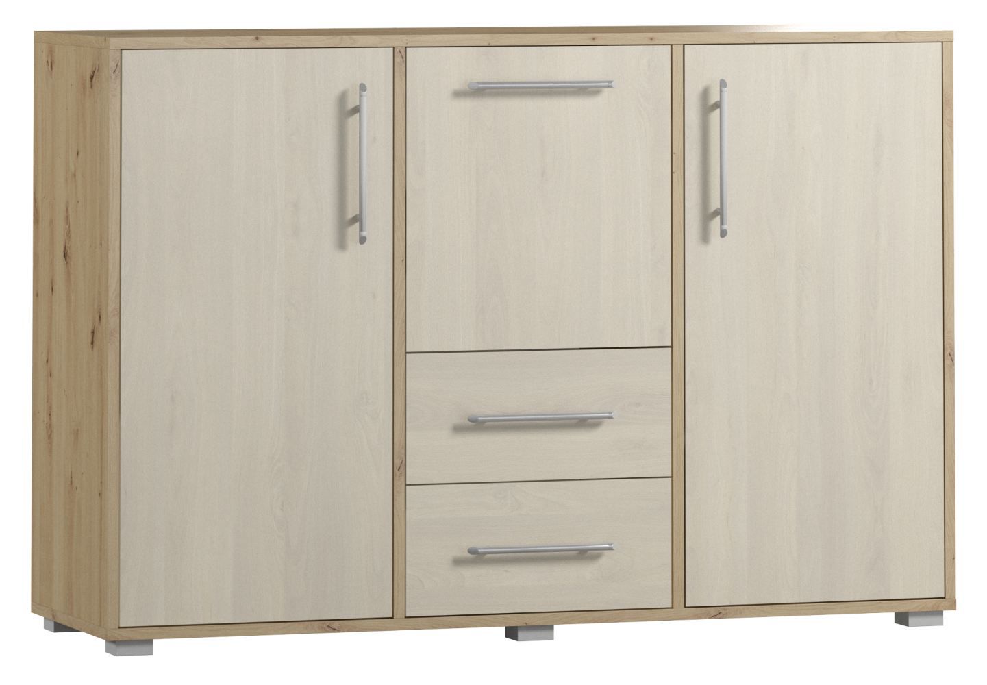 Cassettiera "Curug" 07, rovere / faggio chiaro - 96 x 140 x 44 cm (h x l x p)