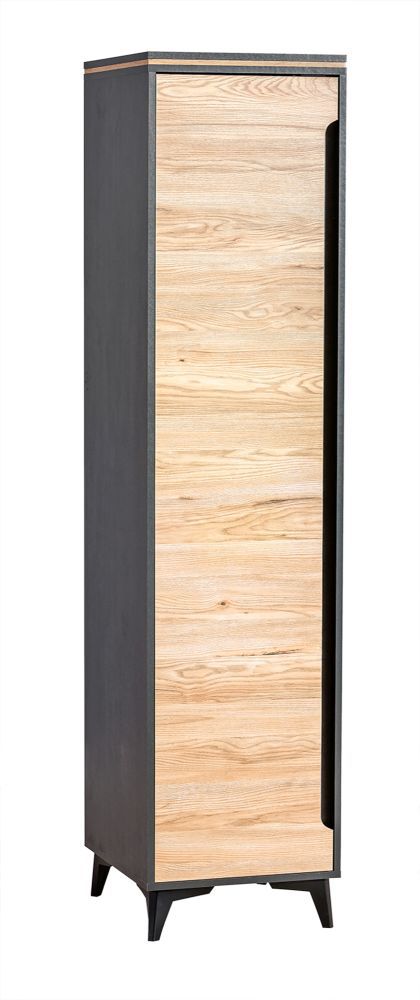 Armadio Amanto 2, nero / frassino - 200 x 47 x 52 cm (h x l x p)