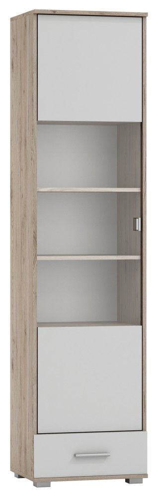 Vetrinetta Kavieng 25, rovere / bianco - 200 x 50 x 40 cm (h x l x p)