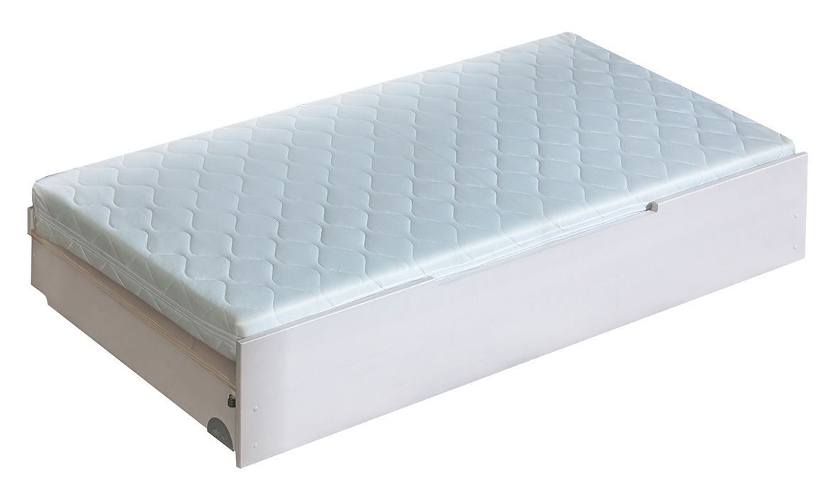 Letto estraibile Milo 32 incl. rete a doghe, bianco, legno massello - 90 x 190 cm (l x l)