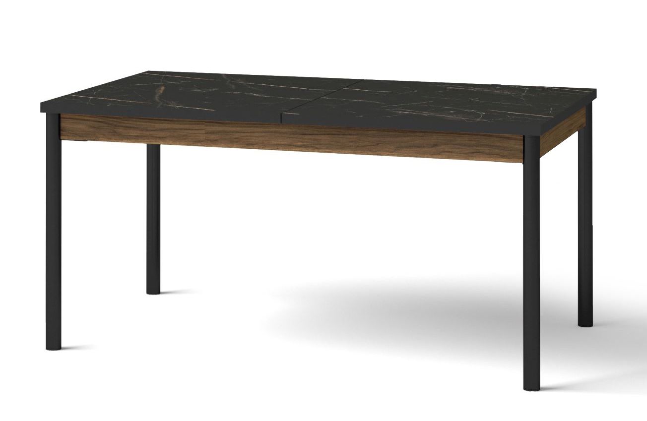 Tavolo da pranzo allungabile Mairenke 14, noce / nero opaco - 160-240 x 90 cm (l x p)