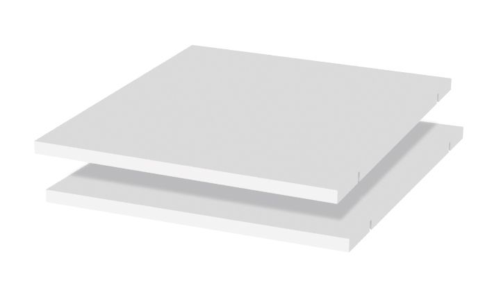 Ripiano per armadio, Set 2 pz; bianco - 43 x 50 cm (l x p)