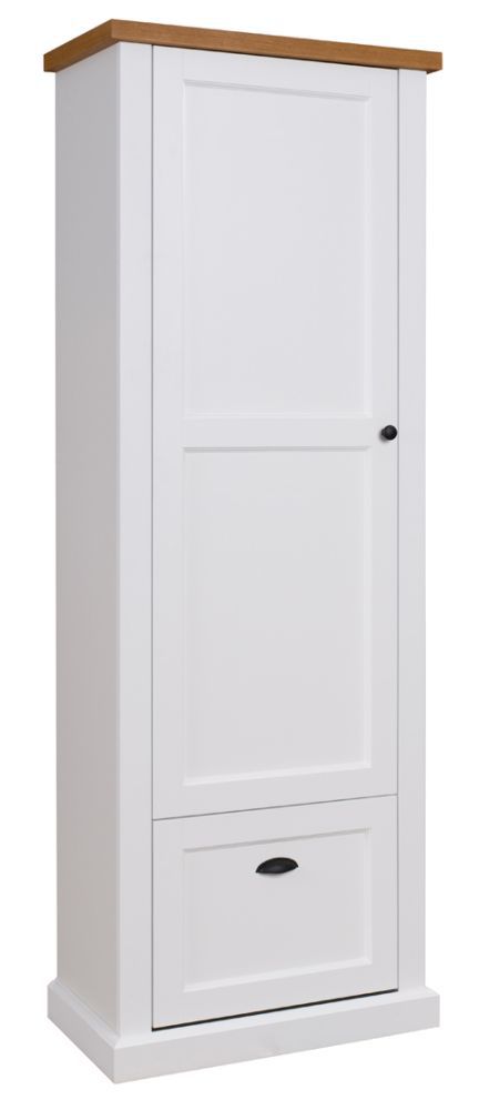 Armadio "Veternik" 06, bianco / rovere - 200 x 72 x 42 cm (h x l x p)