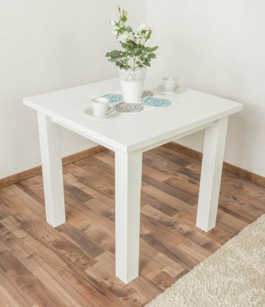 Tavolo in pino massello laccato bianco "Junco 239A" - 80 x 80 cm 