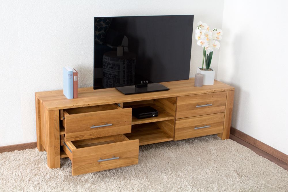 Mobile TV Wooden Nature 126 rovere massello - 48 x 160 x 40 cm (h x l x p)