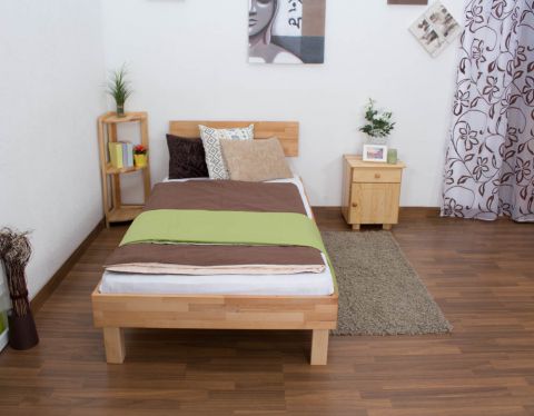Letto futon "Wooden Nature 01" in faggio massello, oliato - 90 x 200 cm