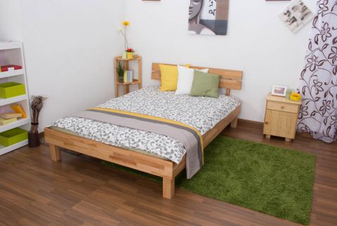 Letto futon "Wooden Nature 03" in faggio massello, oliato - 140 x 200 cm