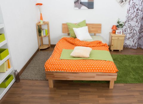 Letto futon "Wooden Nature 02" in faggio massello, oliato - 120 x 200 cm
