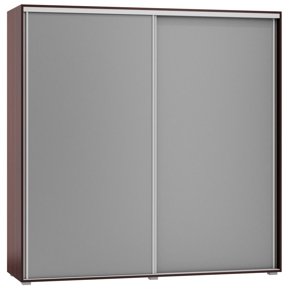 Armadio ad ante scorrevoli Tabubil 32, wengé / grigio - 200 x 200 x 60 cm (h x l x p)