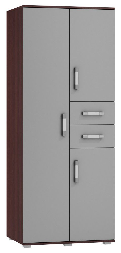 Armadio Tabubil 30, wengé / grigio - 200 x 80 x 60 cm (h x l x p)