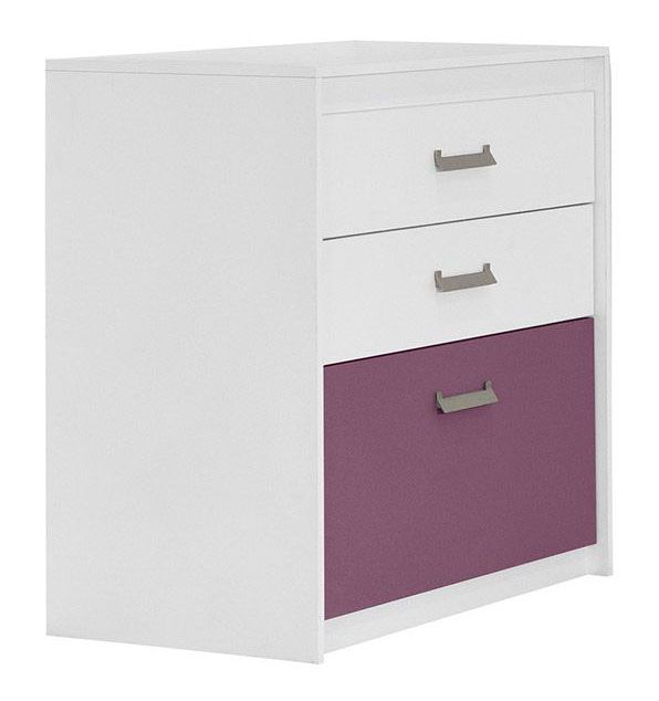 Cameretta - Cassettiera "Koa" 07, bianco / viola - 94 x 96 x 52 cm (h x l x p)