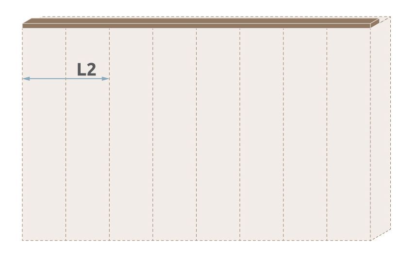Cornice per Armadio ad ante battenti "Gataivai" e moduli aggiuntivi, noce - larghezza: 92 cm