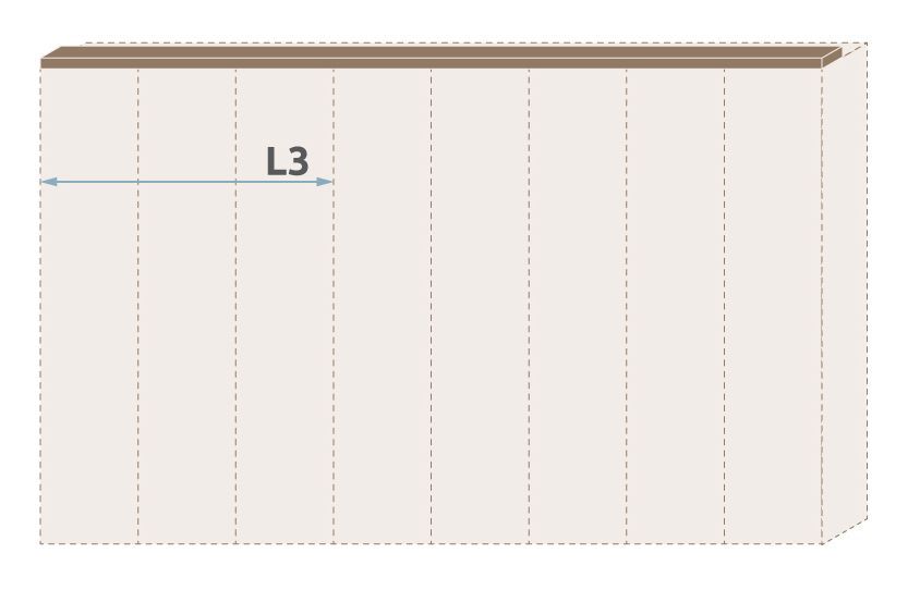 Cornice per armadio ad ante battenti "Gataivai" e moduli aggiuntivi, noce - larghezza: 137 cm