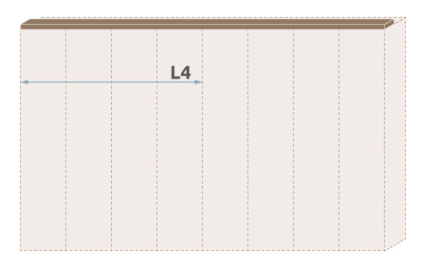 Cornice per armadio ad ante battenti "Gataivai" e moduli aggiuntivi, noce - larghezza: 182 cm