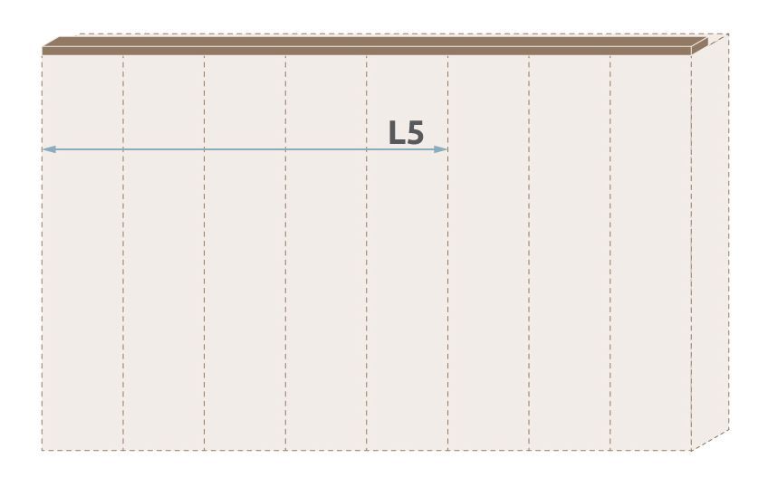 Cornice per Armadio ad ante battenti "Gataivai" e moduli aggiuntivi, noce - larghezza: 227 cm