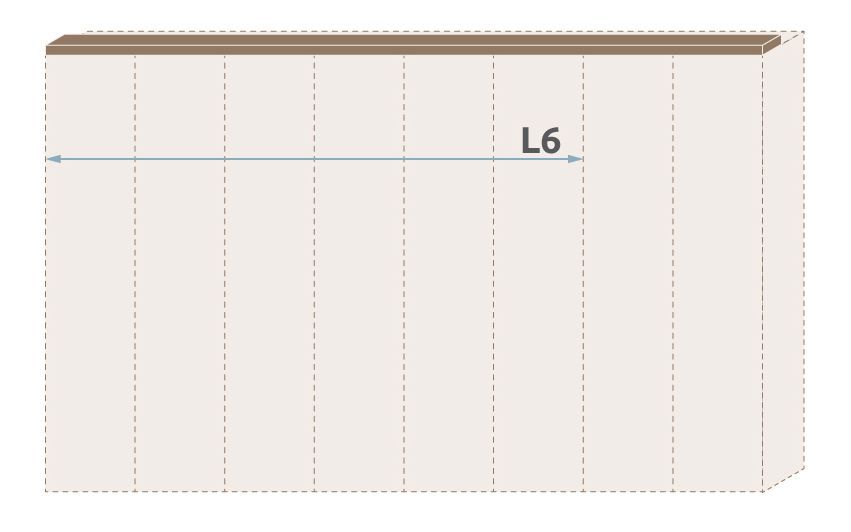 Cornice per Armadio ad ante battenti "Gataivai" e moduli aggiuntivi, Set 2 pz, noce - larghezza: 136 cm