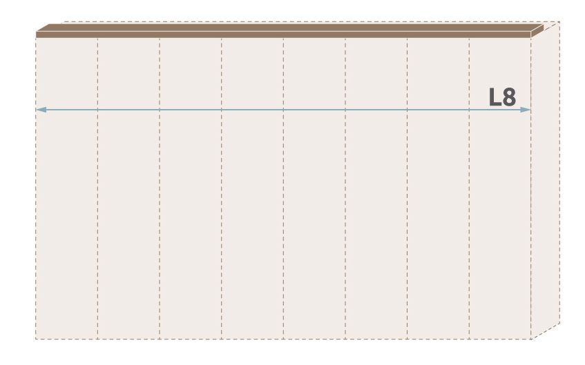 Cornice per Armadio ad ante battenti "Gataivai" e moduli aggiuntivi, Set 2 pz, noce - larghezza: 181 cm