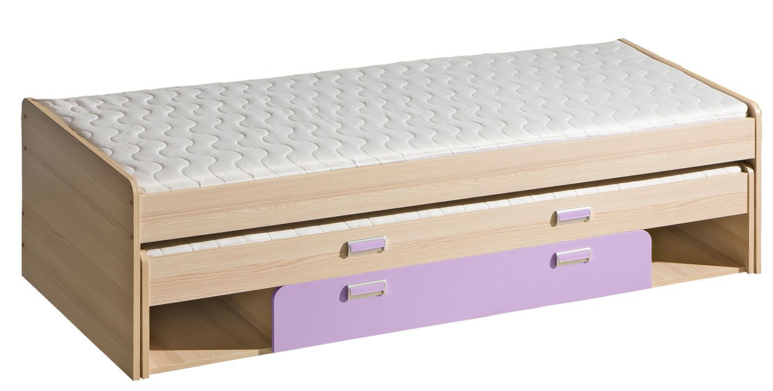 Letto singolo "Dennis" 16, incl. letto singolo estraibile e cassetto, frassino viola - 80 x 200 cm (l x l)