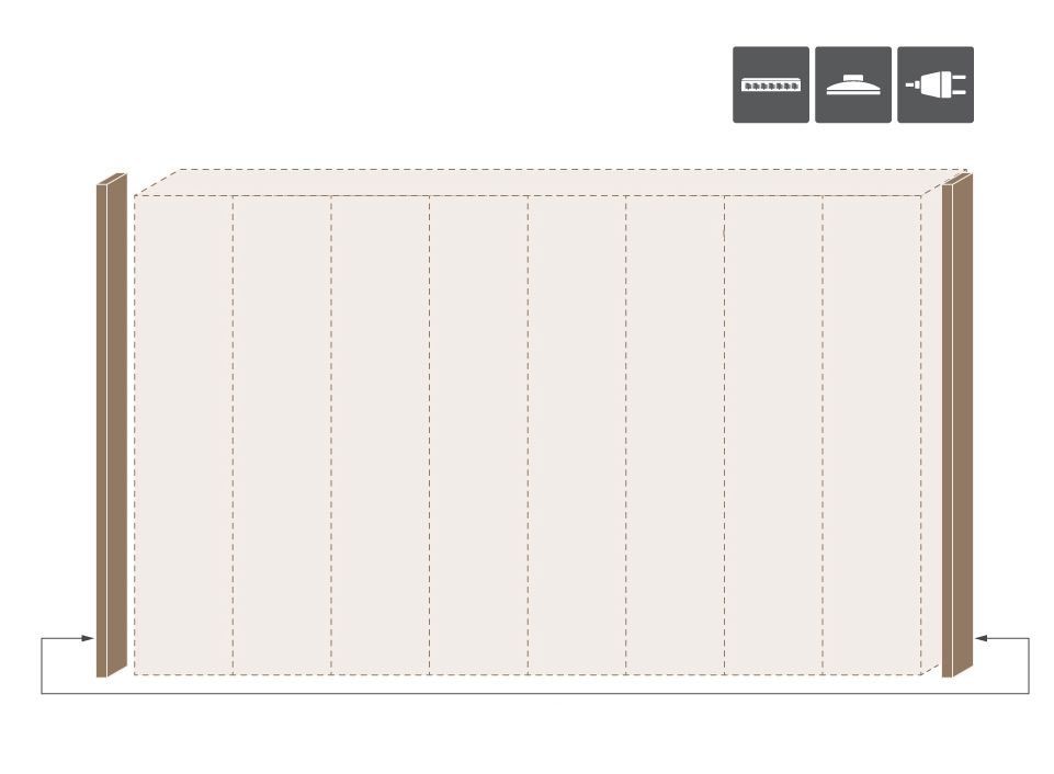 Cornice a LED per Armadio "Gataivai" e moduli aggiuntivi, noce - 227 cm