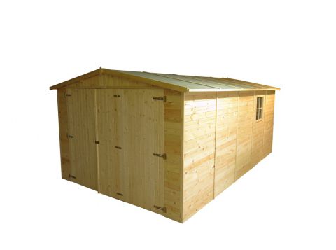 Garage prefabbricato in legno "M101" - 222 x 516 x 324 (h x l x p)