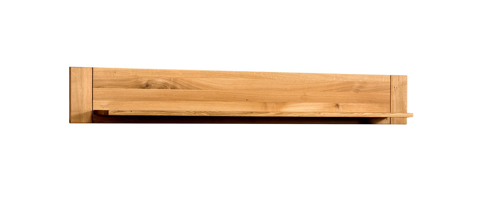 Mensola pensile semplice / mensola a muro Balsa 13, design semplice, oliato e cerato, naturale, rovere semisolido, 25 x 175 x 27 cm, con superficie spazzolata