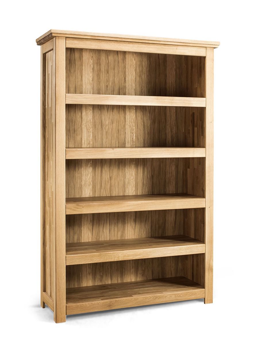 Libreria / scaffale in rovere massiccio Floresta 15, lavorazione di alta qualità, naturale, oliato, 204 x 133 x 48 cm, venatura naturale 