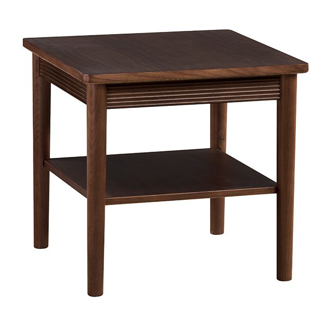 Tavolino / side table Inginele 09 in noce laccato, 50 x 52 x 52 cm, con 1 vano portaoggetti per piccoli oggetti, libri, riviste, soggiorno