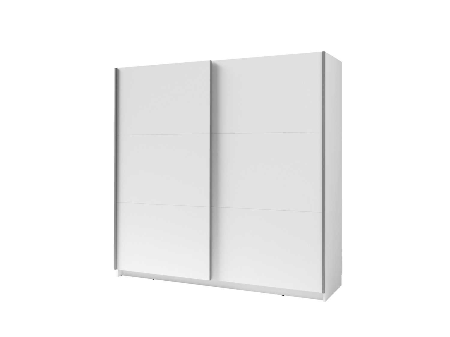 Armadio / guardaroba Lamia ad ante scorrevoli, colore: bianco - Dimensioni: 207 x 150 x 62 cm (A x L x P)