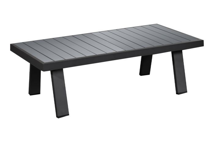 Tavolino Lisbon in alluminio - colore: antracite, dimensioni: 1210 x 600 x 390 mm