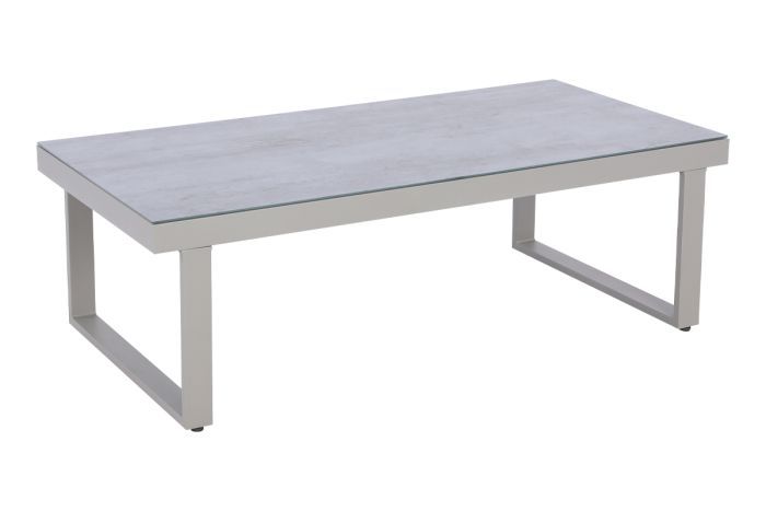 Tavolino Verona in alluminio - colore: grigio alluminio, lunghezza: 1400 mm, larghezza: 700 mm, altezza: 460 mm