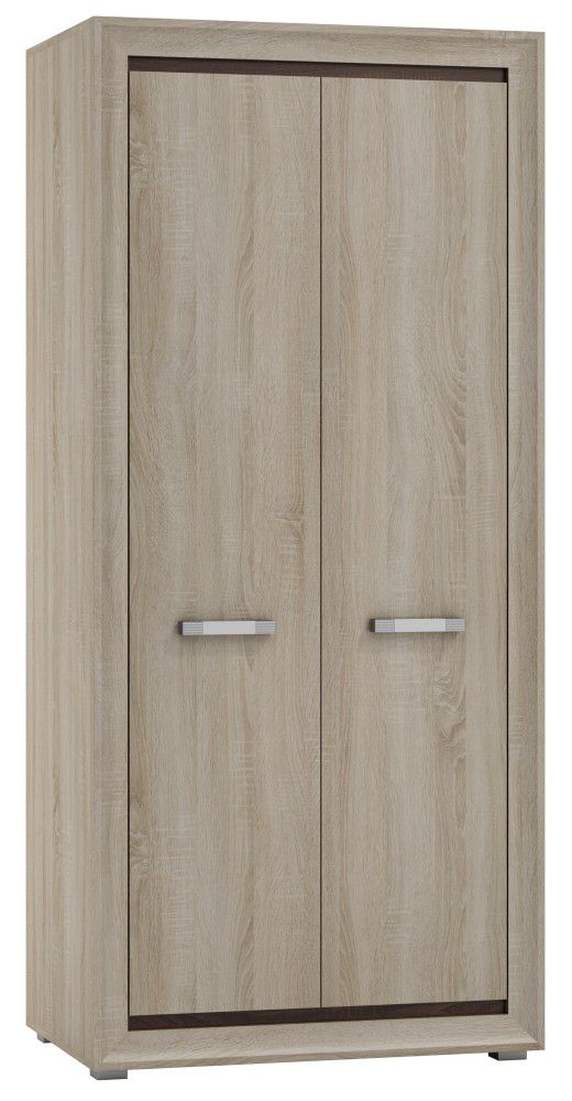 Armadio ad ante battenti Kundiawa 36, rovere Sonoma chiaro / rovere Sonoma scuro - 200 x 90 x 58 cm (h x l x p)