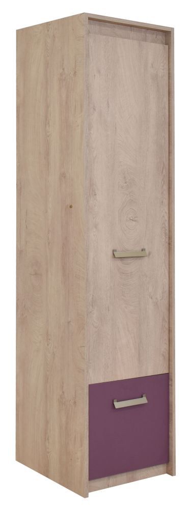 Cameretta - Armadio Koa 01, rovere / viola - 203 x 50 x 52 cm (h x l x p)