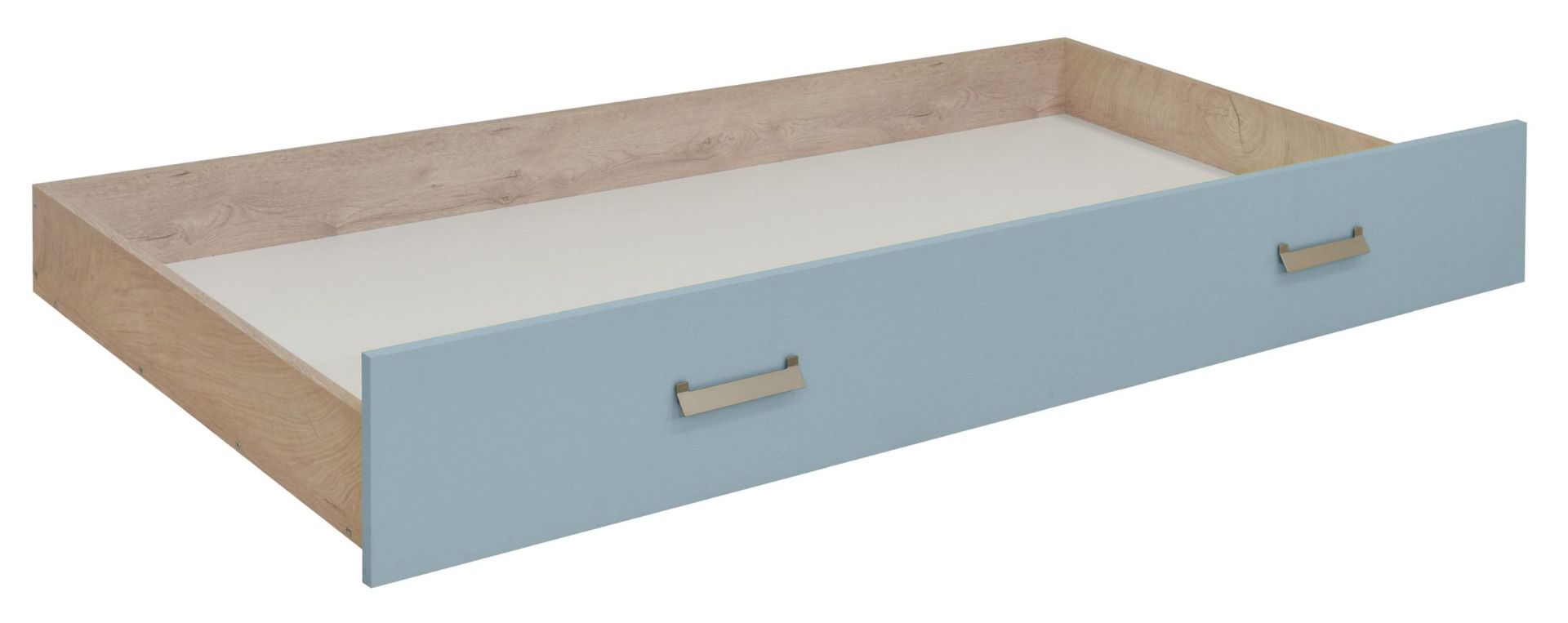 Cassettone letto "Koa", rovere / blu - 26 x 94 x 199 cm (h x p x l)