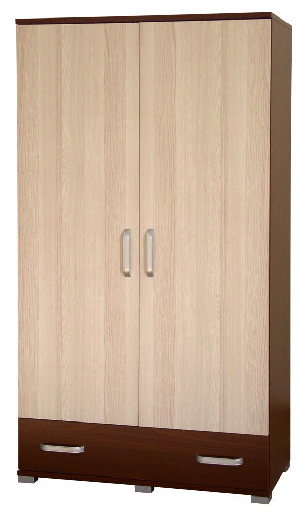 Armadio ad ante battenti Cikupa 27, noce / olmo - 160 x 90 x 40 cm (h x l x p)