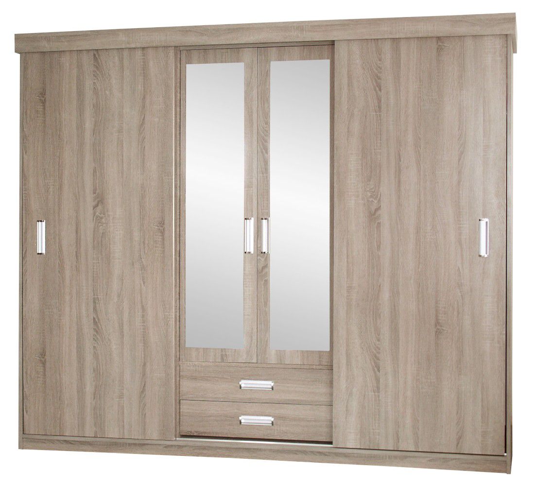 Armadio ad ante scorrevoli Kikori 13 /Armadio, rovere Sonoma - 210 x 200 x 62 cm (h x l x p)