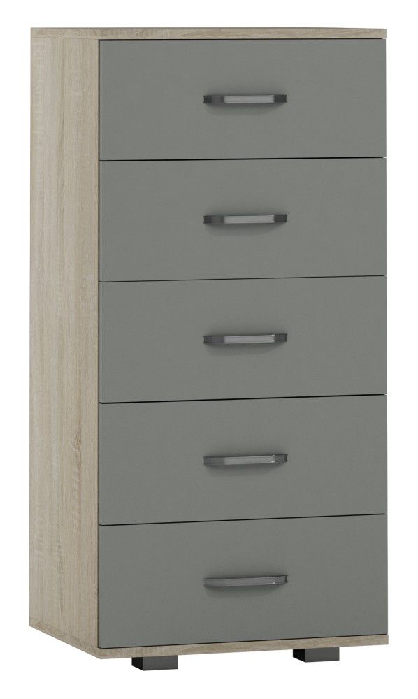 Cassettiera "Ciomas" 13, rovere Sonoma / grigio - 104 x 50 x 40 cm (h x l x p)