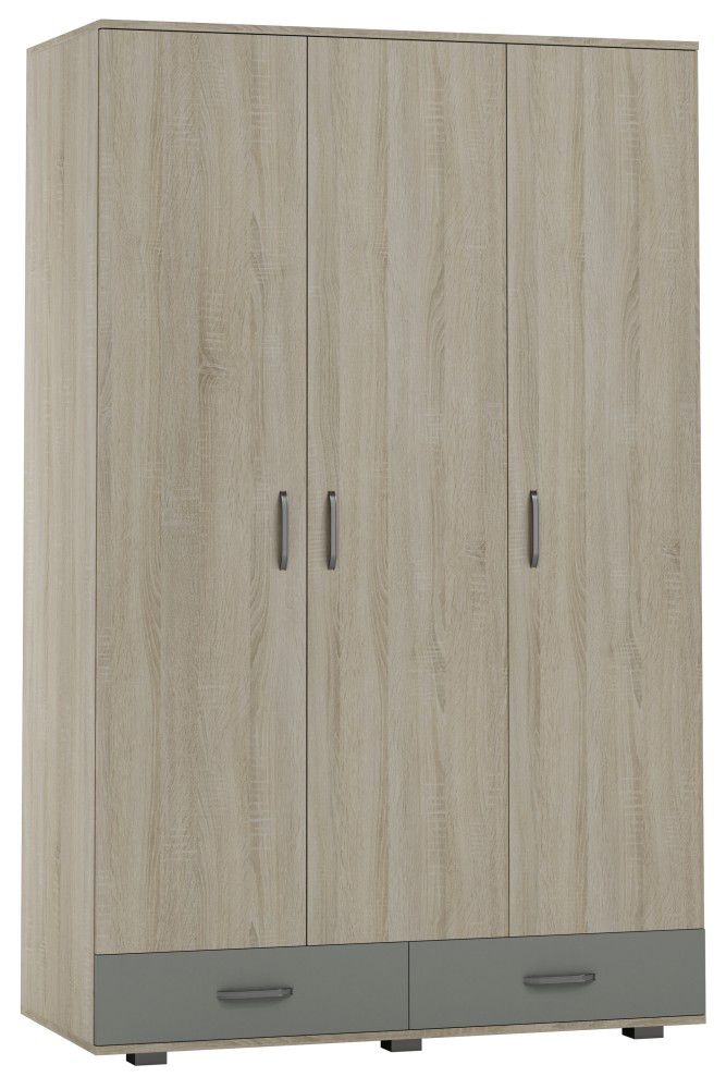 Armadio ad ante battenti Ciomas 23, rovere Sonoma / grigio - 190 x 120 x 55 cm (h x l x p)