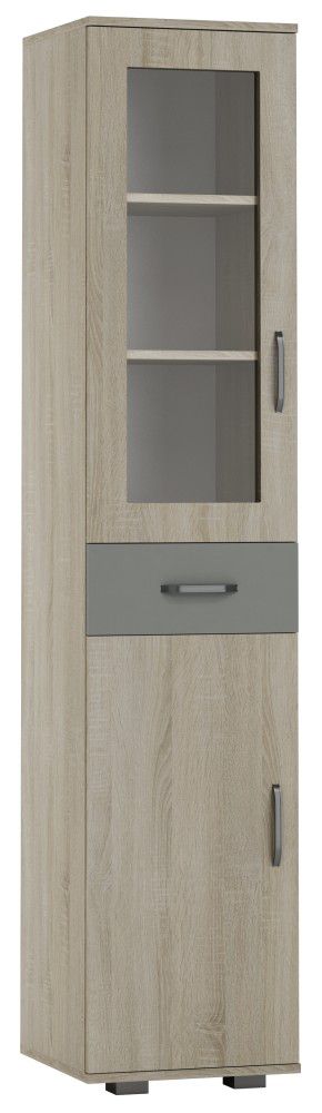 Vetrinetta Ciomas 30, rovere Sonoma / grigio - 190 x 40 x 40 cm (h x l x p)