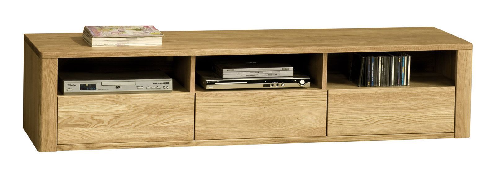 Mobile TV Jussara 07, rovere naturale, parzialmente massello - 40 x 178 x 50 cm (h x l x p)