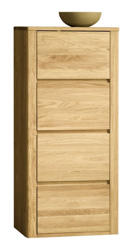 Cassettiera Jussara 14, rovere naturale, parzialmente massello - 150 x 69 x 42 cm (h x l x p)