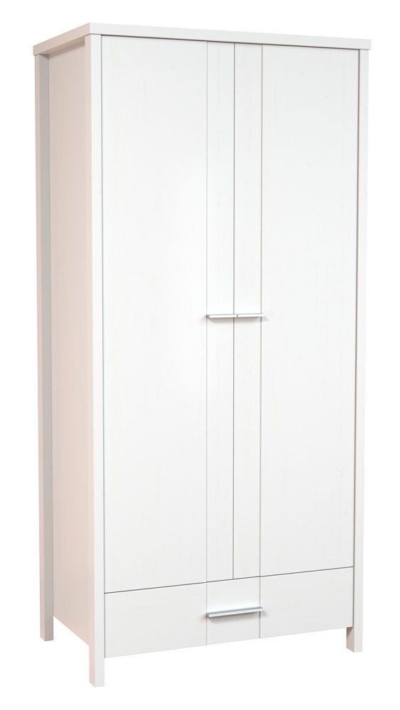 Caesio 01 Armadio ad ante battenti, massiccio, bianco - misure: 191 x 90 x 55 cm (h x l x p)