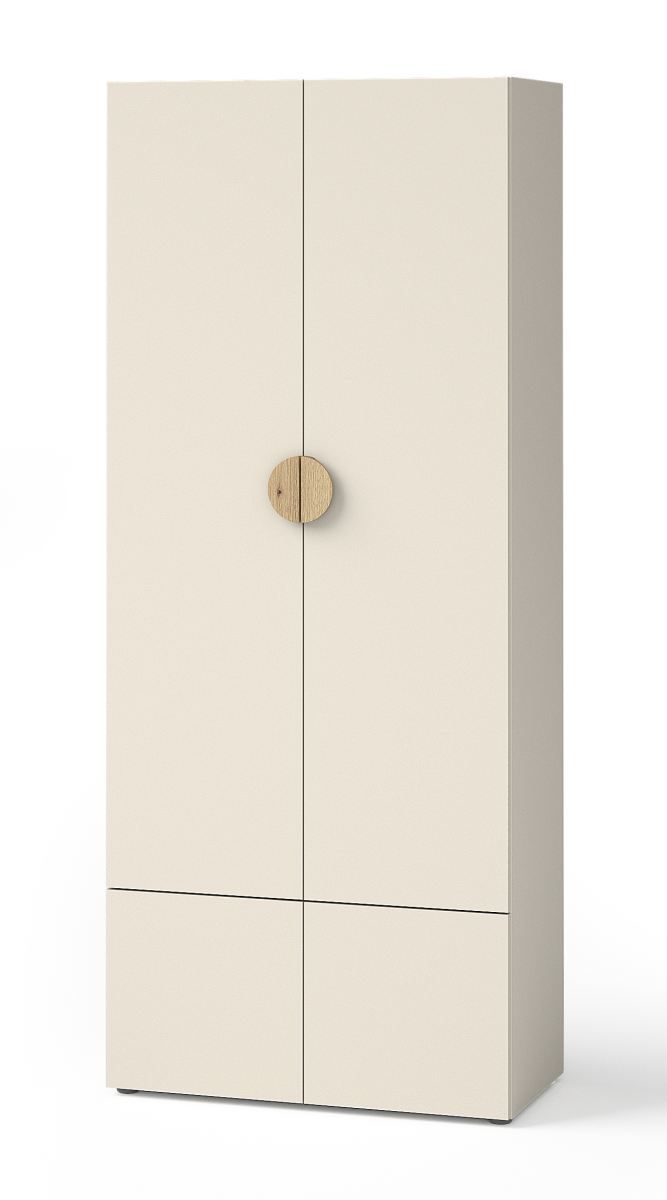 Armadio con molto spazio Maräne 01, Colore: Beige / Rovere Artisan - Dimensioni: 194 x 80 x 40 cm (A x L x P)