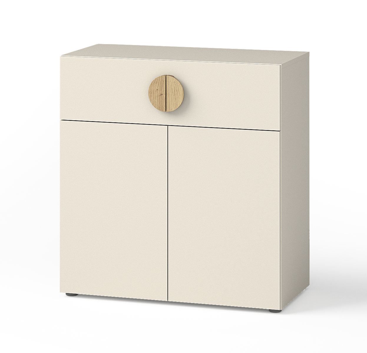 Cassettiera Maräne 05, colore: Beige / Rovere Artisan - Dimensioni: 84 x 80 x 40 cm (A x L x P)