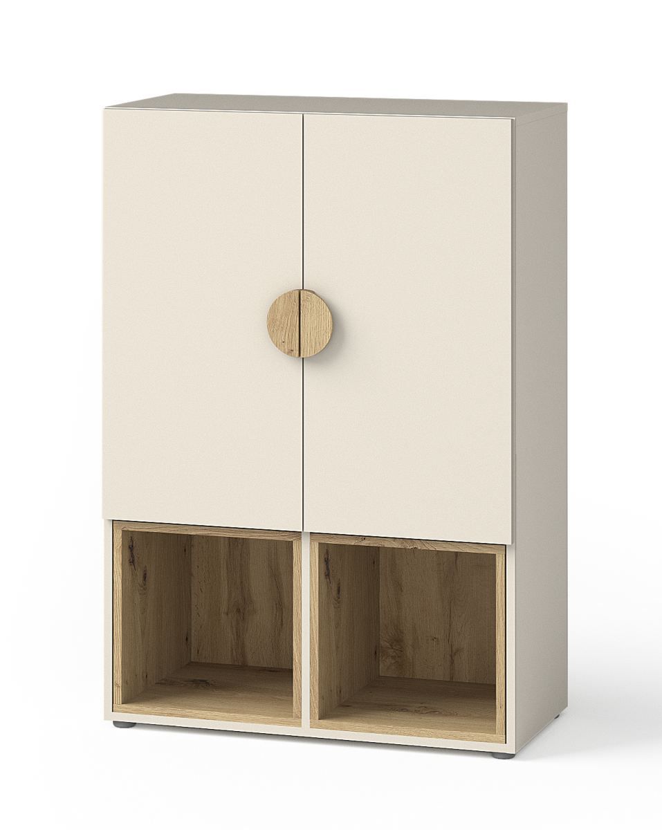 Cassettiera Maräne 06, colore: Beige / Rovere Artigianale - Dimensioni: 117 x 80 x 40 cm (A x L x P)