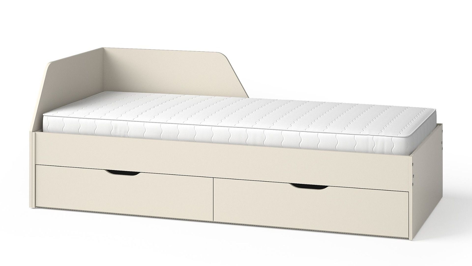 Letto singolo / letto per ospiti con 2 cassetti Maräne 09, Colore: Beige - Dimensioni del letto: 90 x 200 cm (L x L)