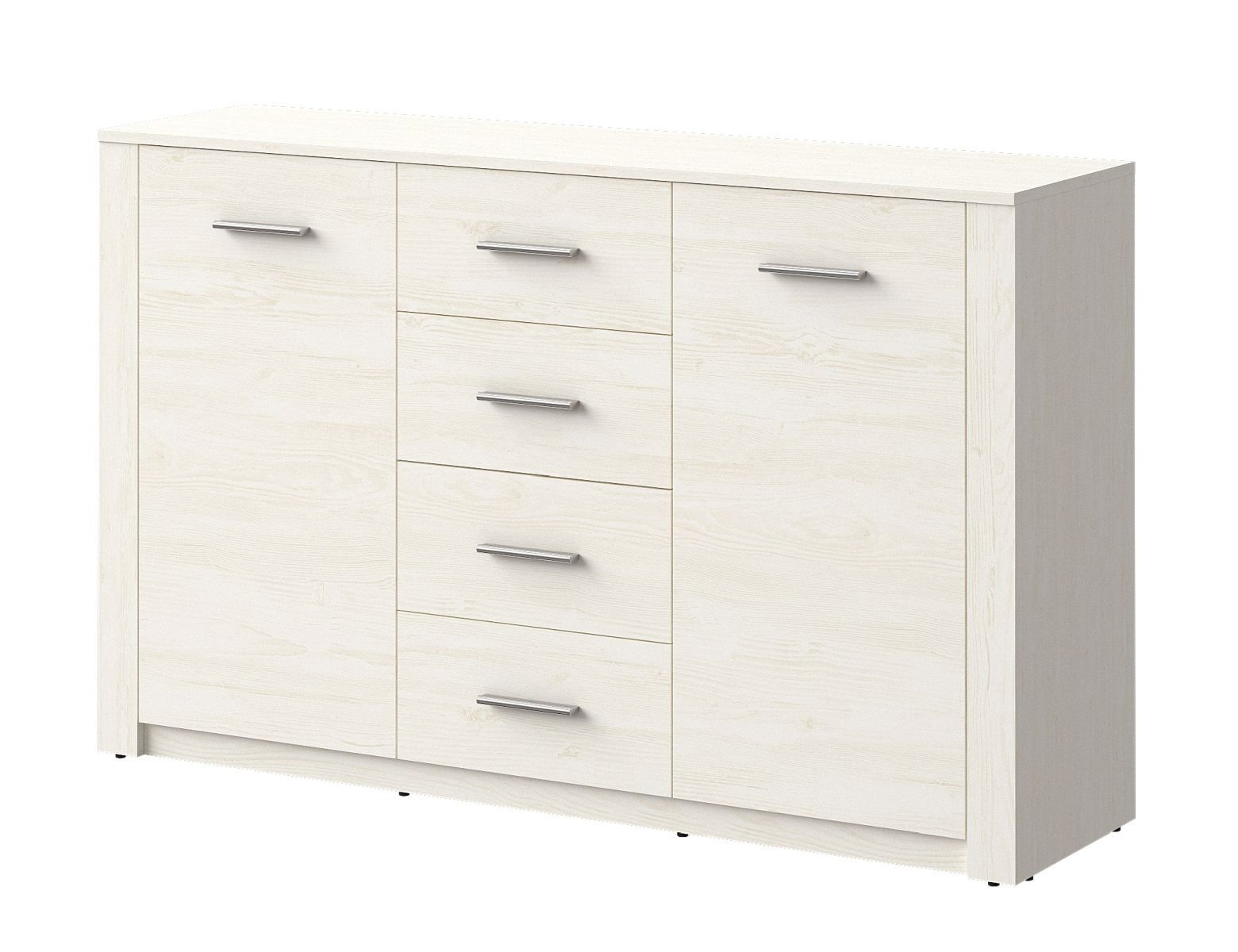 Cassettiera Schleie 03, colore: bianco pino - Dimensioni: 91 x 147 x 40 cm (A x L x P)