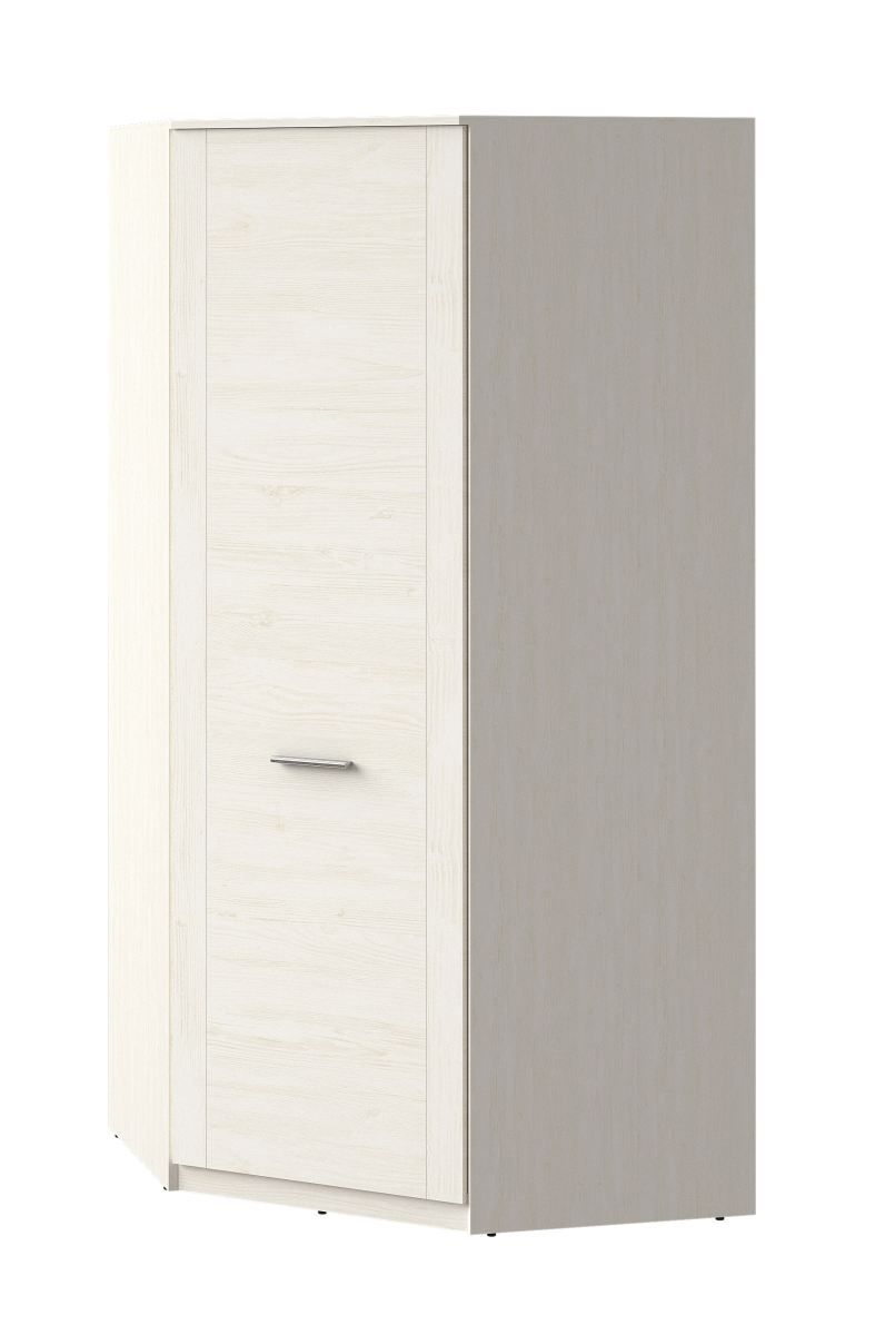 Armadio ad angolo con ampio spazio per riporre gli oggetti Schleie 07, colore: bianco pino - Dimensioni: 191 x 95 x 95 cm (H x L x P)