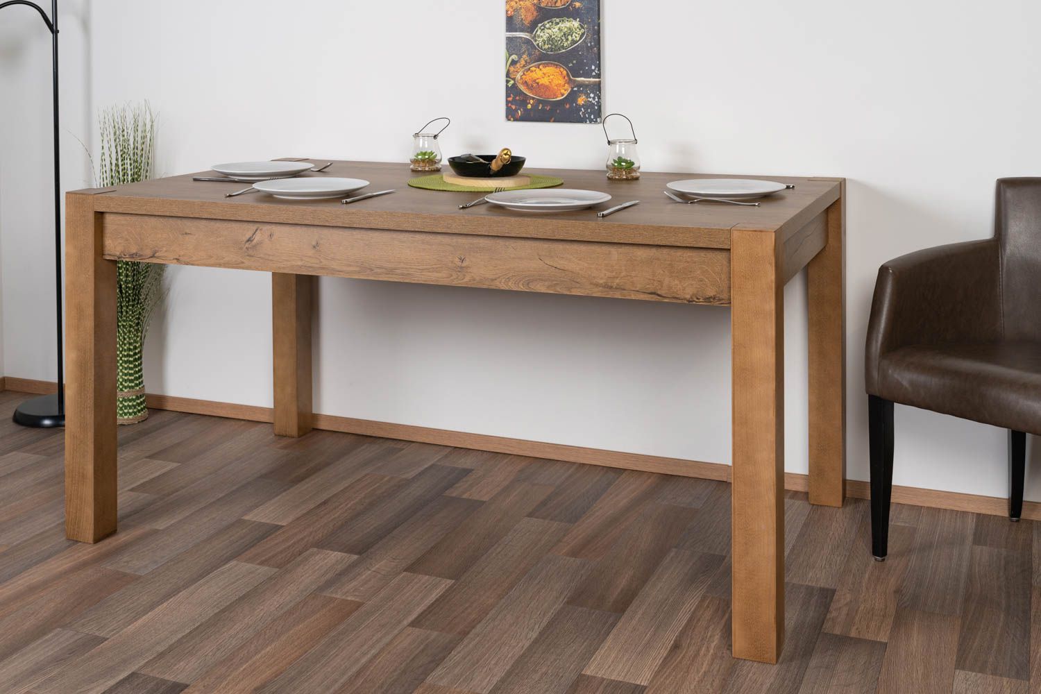 Tavolo da pranzo Sardona 06, rovere marrone - 160 x 90 cm (l x p)