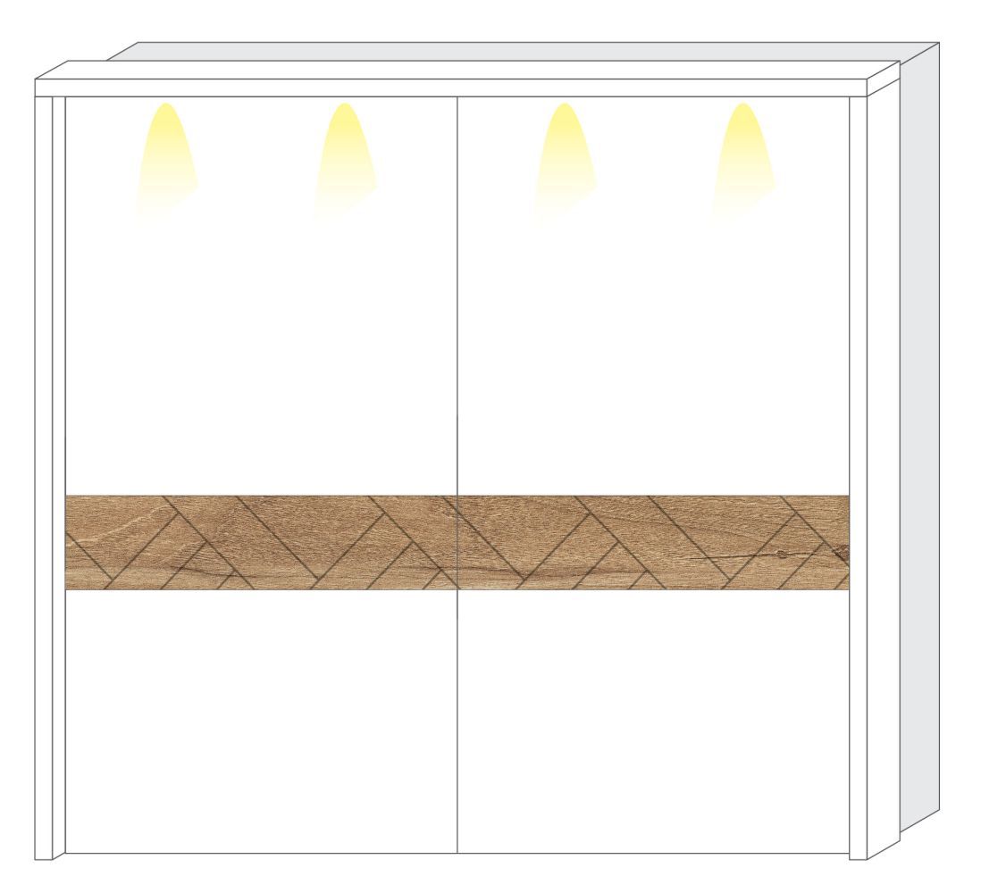 Cornice LED per armadio ad ante scorrevoli "Faleasiu" 08 e 09, bianco 